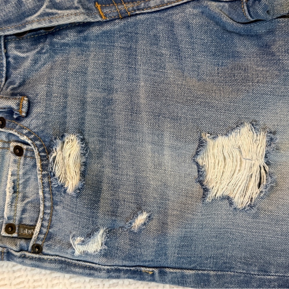 Abercrombie & Fitch Women's Distressed Straight Leg Jeans W26 L28 Blue - Picture 8 of 10